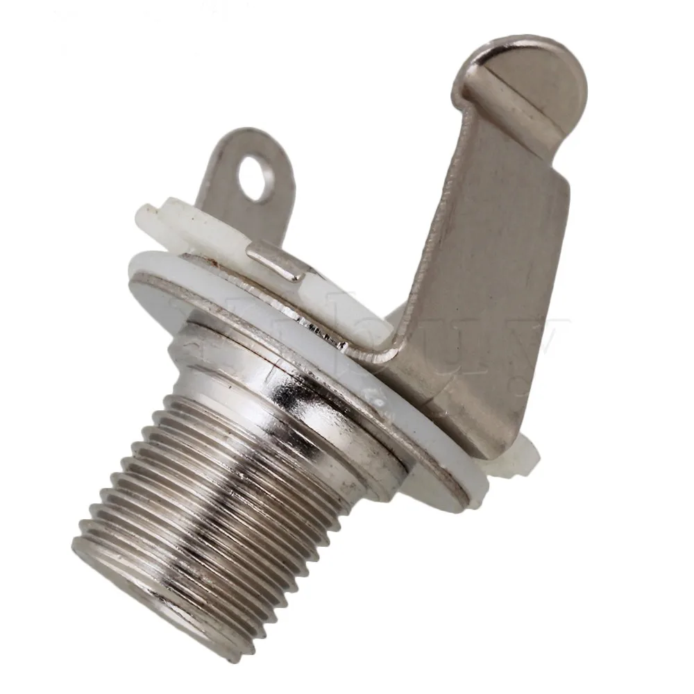 

Yibuy 10 Pcs 6.35mm Guitar Jack Socket Chrome