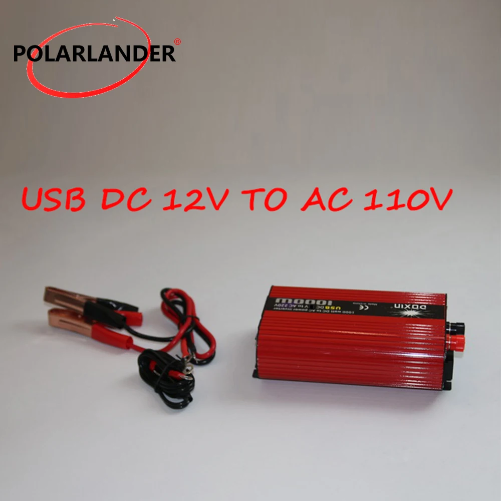

Adapter DC 24V to AC 110V/ Power Inverter DC 12V to AC 110V/ DC 24V to AC 220V/ Red Oval Dual USB Universal Voltage