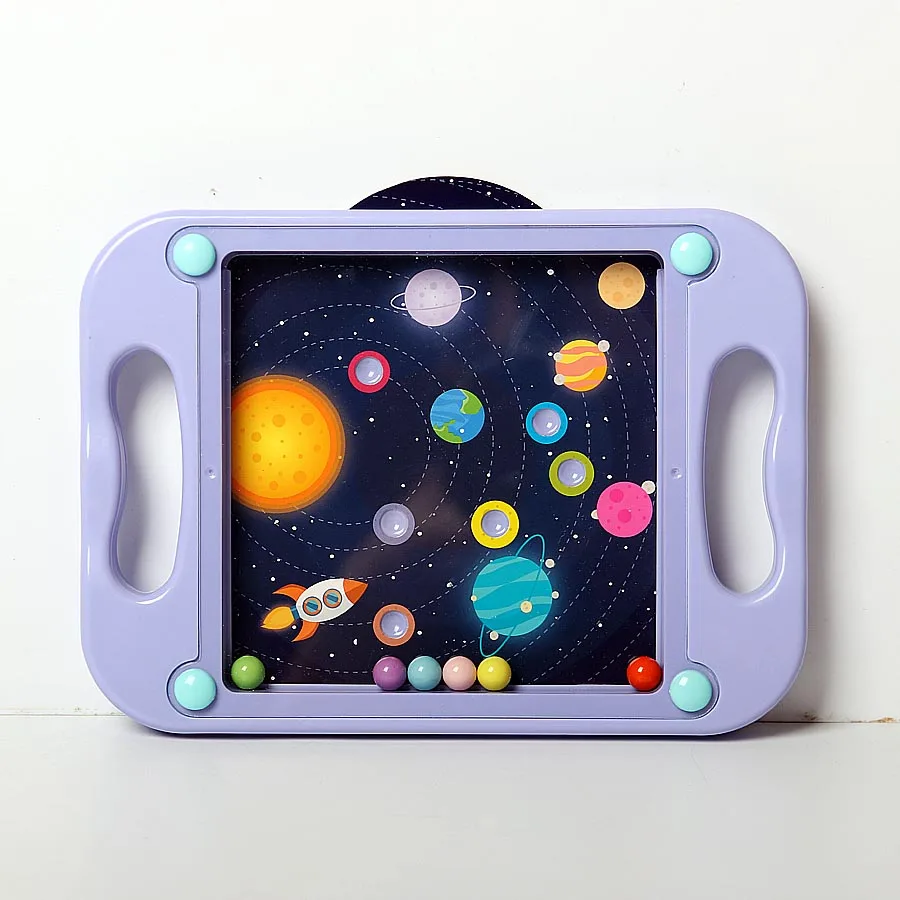 purple NO Box Баланс игра доска лабиринта игровой лабиринт головоломка Прорезыватель для детей ум игры мозги подарки для детей с 10 сцен карты - Цвет: purple NO Box