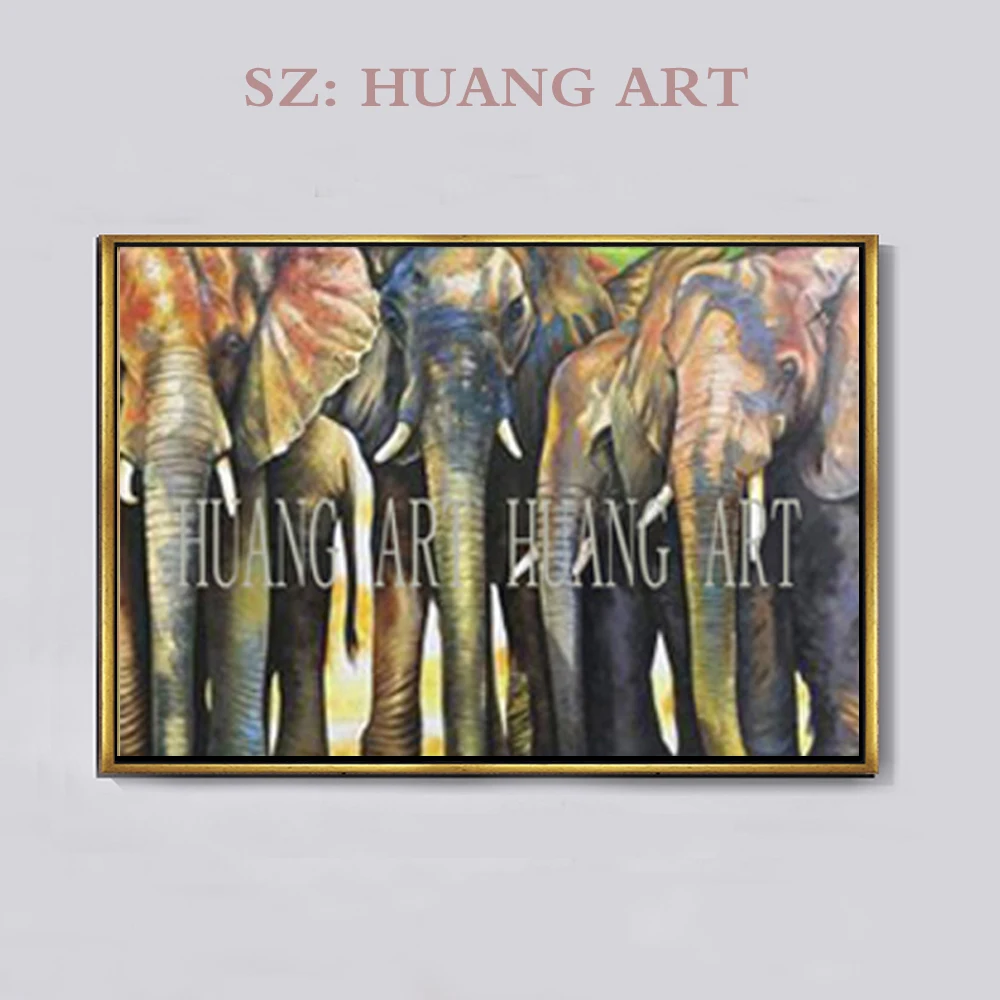 

Top Artist Handpainted High Quality Animal Oil Painting on Canvas elephant Painting wall Picture for home decor christmas gift