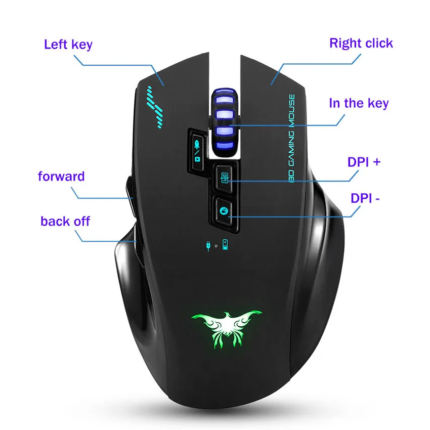 Беспроводная игровая мышь ONIKUMA Combat W100 2 4 ГГц перезаряжаемая RGB LED 2400 точек/дюйм