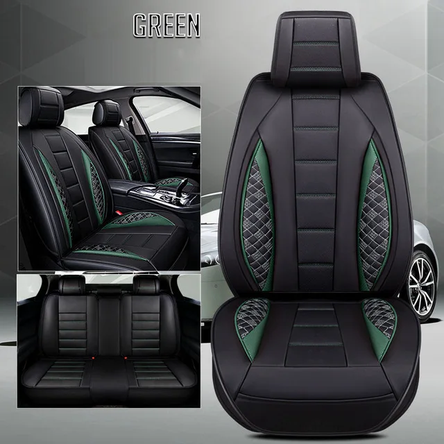 Green Чехол для автомобильного сиденья кожаный для Kia Borrego cadenza carens карнавальный ceed cerato 2 forte - Название цвета: Green