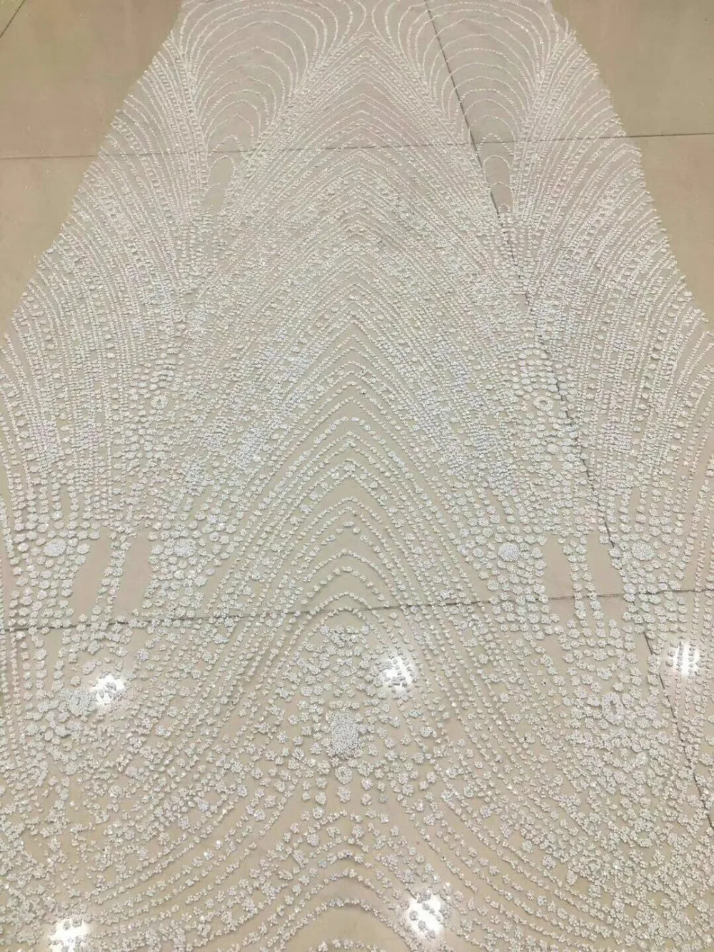 

stock 5yards/bag HL887# Milky white flash powder lace fabric for bridal wedding dress/sawing Free shipping