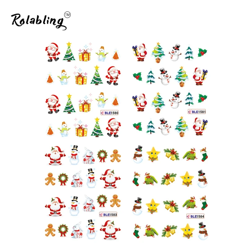 Nail Art Stickers Christmas Snow Water Transfer Decals Decoration For Design | Красота и здоровье