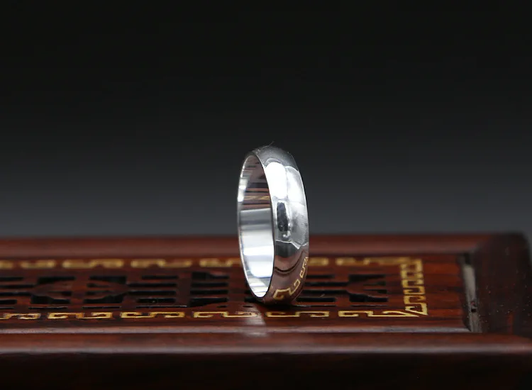 Однотонное кольцо из чистого серебра 990 пробы для мужчин и женщин простой Толстый