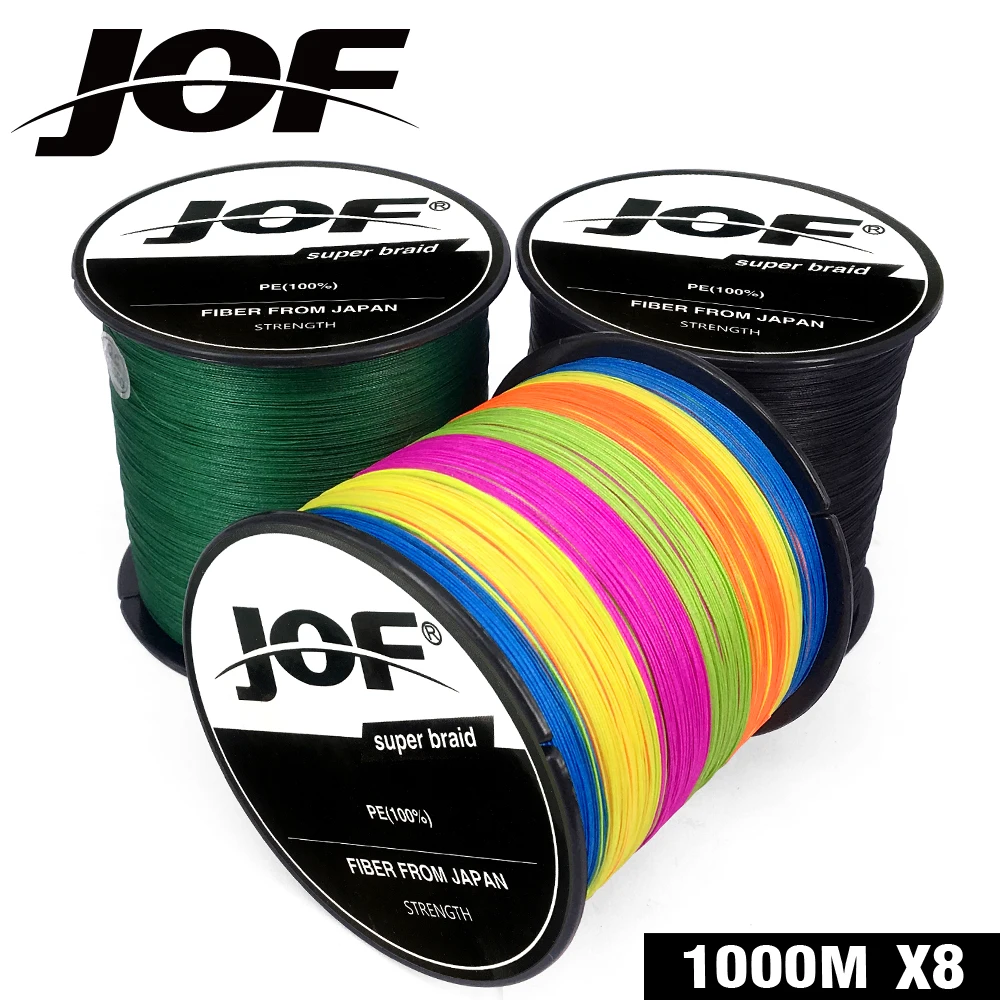 Новая плетеная рыболовная леска JOF 1000 м 8 нитей 22 88 анг. Фунт. Полиэтиленовая