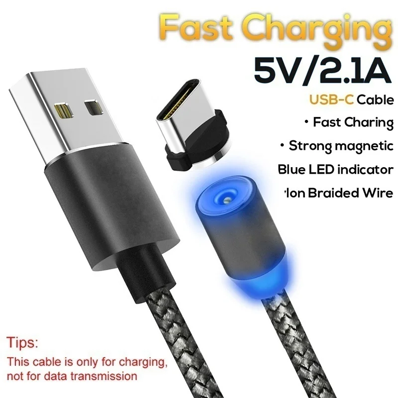 Светодиодный магнитный кабель usb для зарядки iPhone x xs xr 6 6s 7 8 Micro type C зарядное