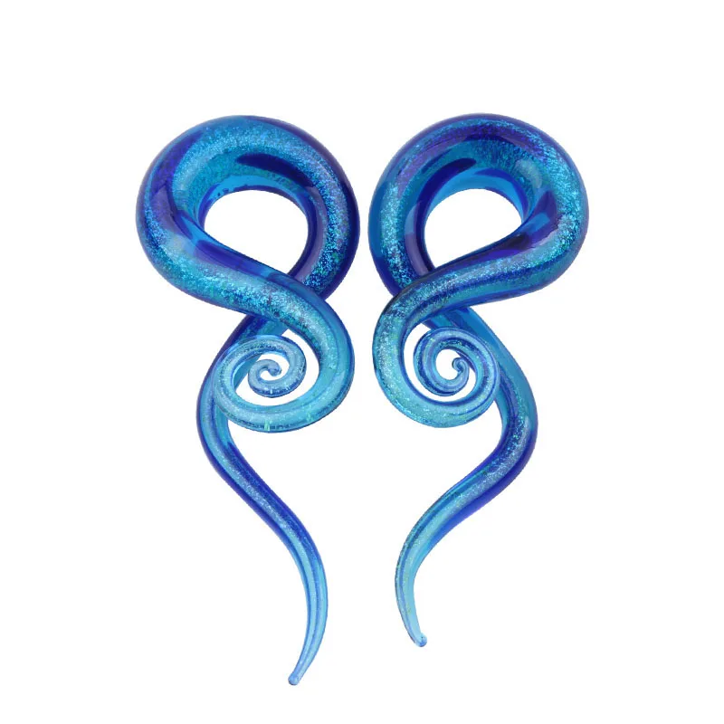 Пара сережек ручной работы из стекла 4 г 12 мм спиральные зеленые висячие серьги