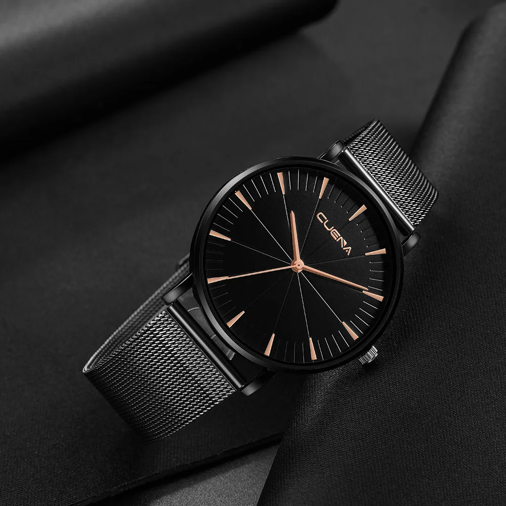 Montre homme Горячая часы мужские CUENA модные Военная нержавеющая сталь часы Спортивные кварцевые Бизнес наручные часы relogio
