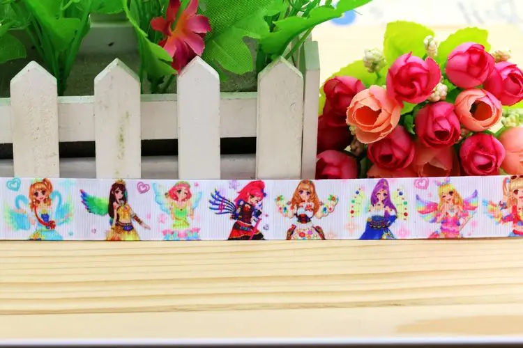 7/8 ''Бесплатная доставка Aikatsu печатная корсажная лента бант головной убор