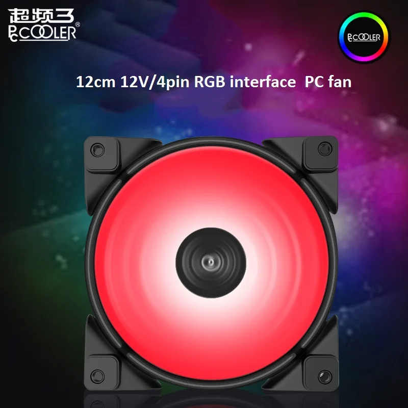 Pccooler HALO 12 см 12 в RGB чехол ПК Вентилятор охлаждения 4pin ШИМ тихий амортизирующий 120 мм компьютерный вентилятор для охлаждения процессора жидкостное охлаждение