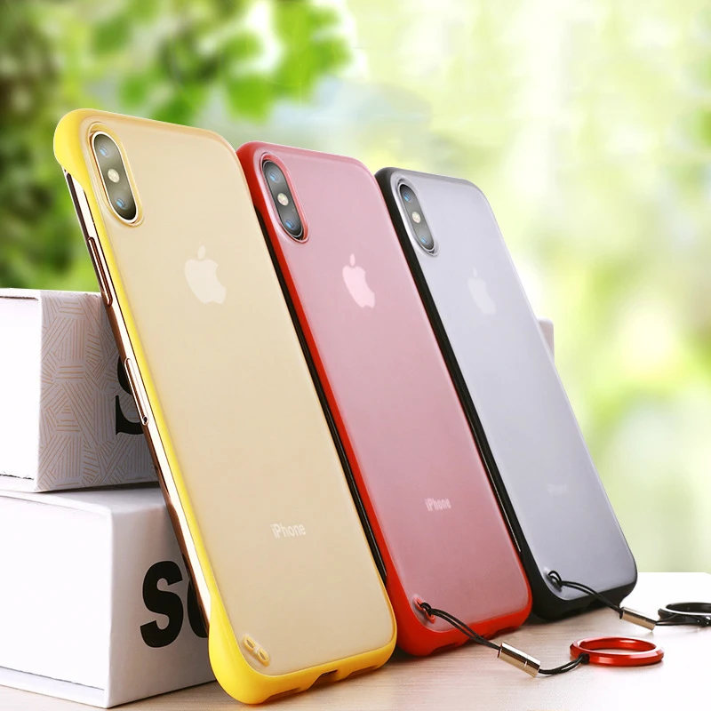 Чехол для iPhone 7 Роскошный чехол без рамки с кольцом Жесткий из поликарбоната 6 8 Plus