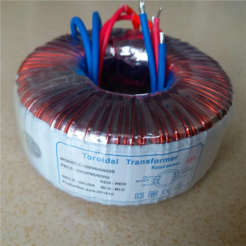 24V 5A кольцо tranformer 120VA тороидальный трансформатор медь пользовательские 220V