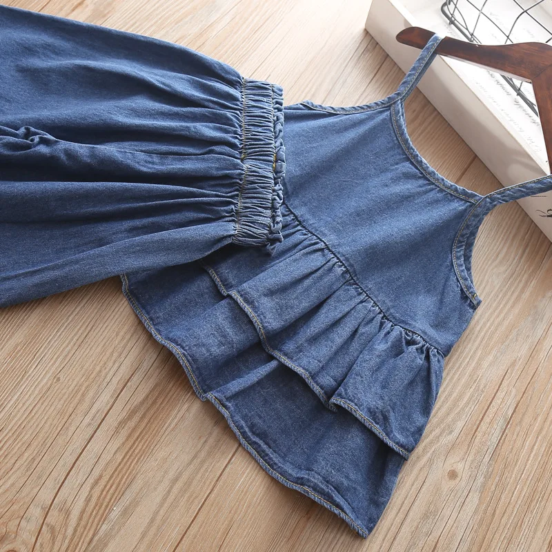 Spring Clothes Set Fashion Girls' Pants Suit Jeans Denim for Children Trousers Two-piece Kids Summer Outfits |