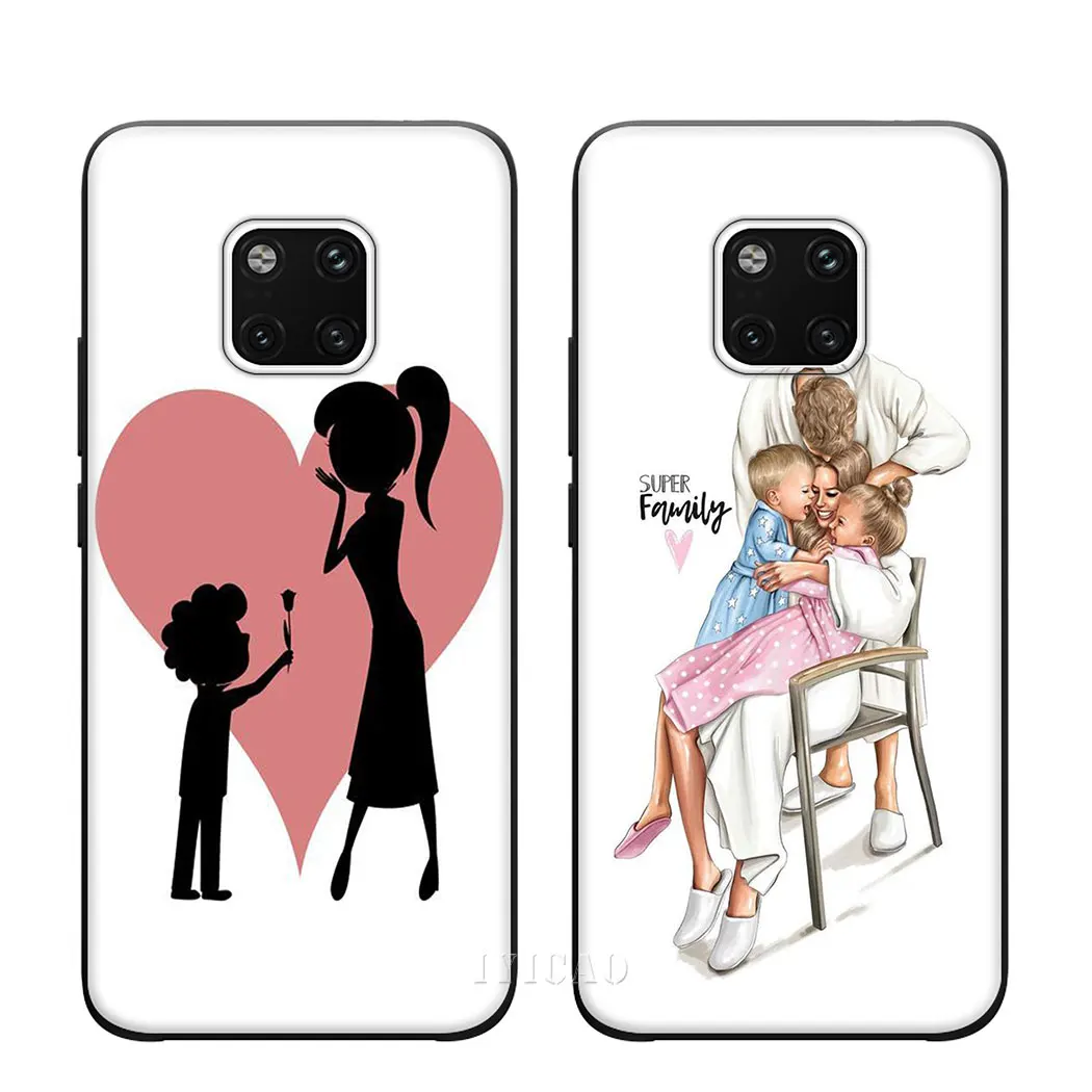 IYICAO mom baby Soft Phone Case for Huawei Mate 10 20 Lite Pro Nova 2i 3 3i 4 Cover |