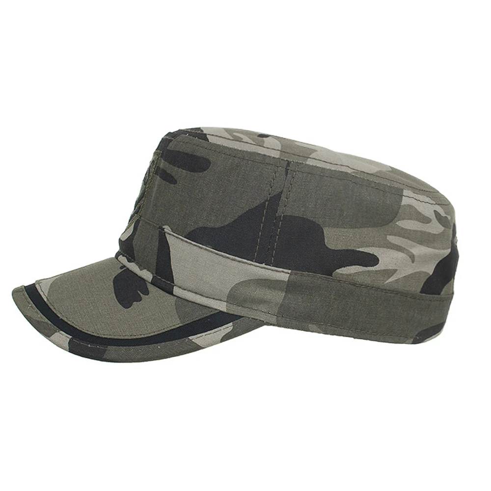 [SUCKCOOM] Classic Vintage Flat Top Mens Outdoor Sports Caps Camouflage Hat Adjustable Fitted US Army Cap Military Hats For Men |