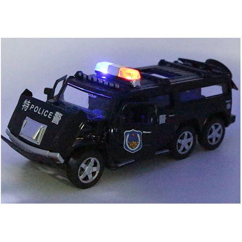 1:32 шестиколесная полицейская внедорожная модель Hummer из сплава игрушечные