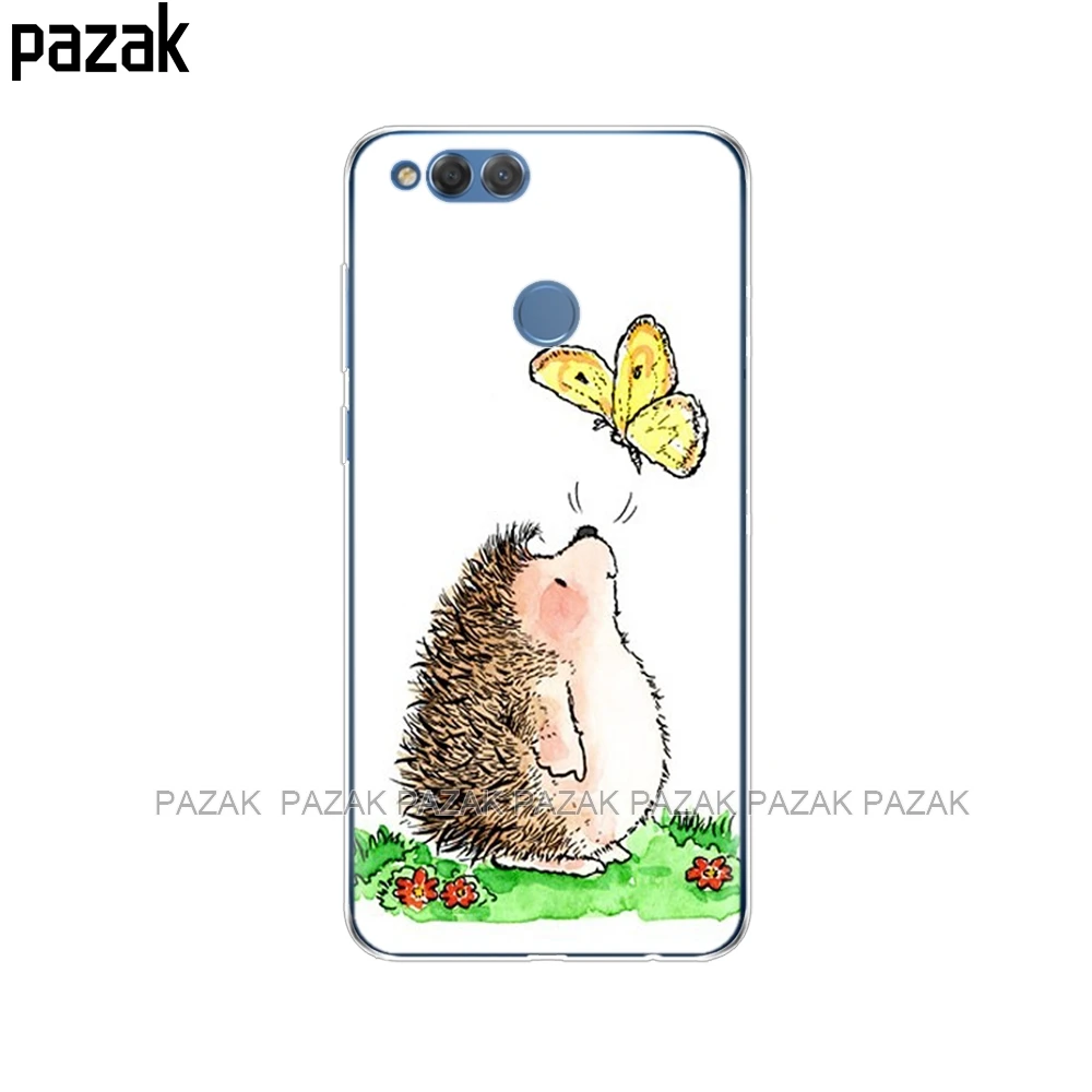 34524 Силиконовый чехол для телефона для huawei honor 7X, чехол s, мягкий ТПУ прозрачный чехол на заднюю панель телефона, полная защита 360 - Цвет: 34524