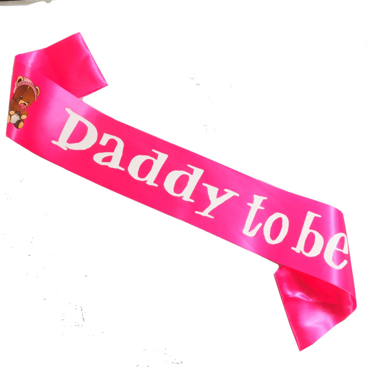 

2020 Colorful satin baby shower ribbon Daddy to be white printing bear pattern event party supplies & favors