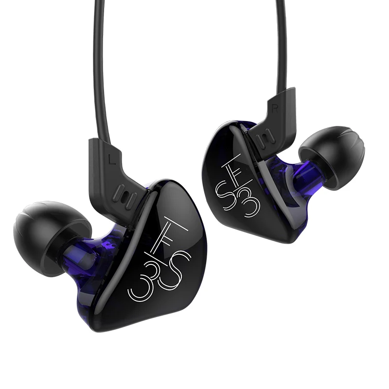 Плотным верхним ворсом KZ ES3 1BA + 1DD Наушники Hi Fi бас шумоизолирующие наушники типа
