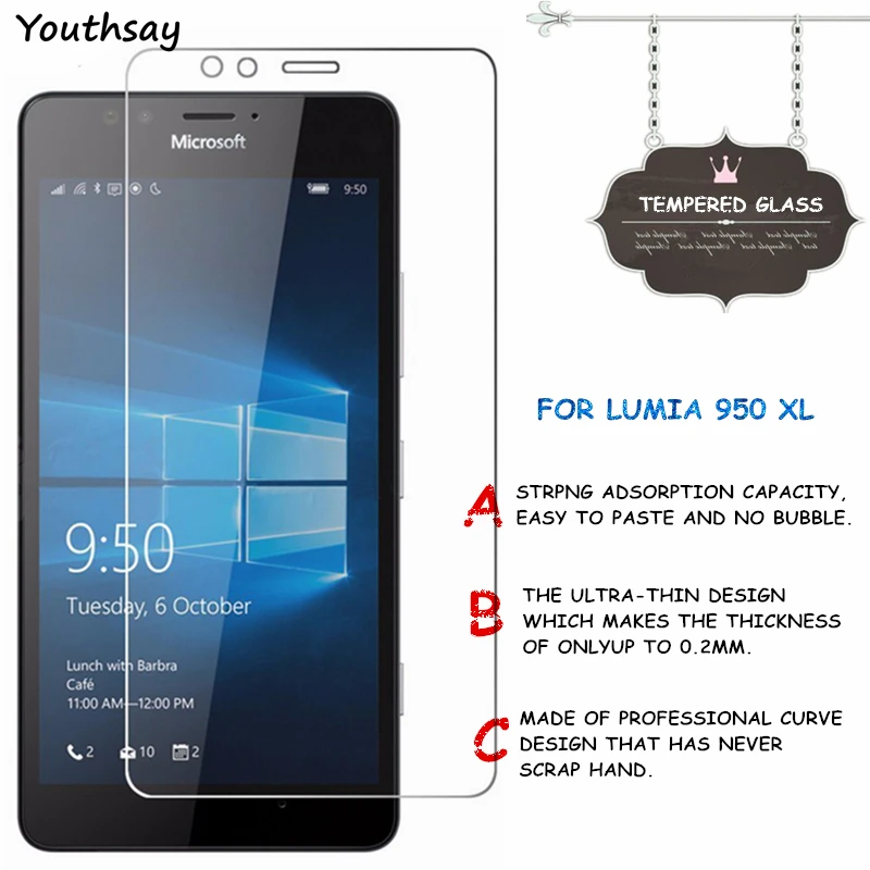 2 шт. для стекла Microsoft Lumia 950 XL закаленное стекло защиты экрана Youthsay | Мобильные