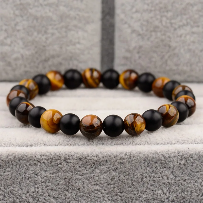 

DOUVEI 2019 Ethnic Titger Eye Prayer Distance Bracelet Women Yin Yang Beaded Bracelets For Men Women Best Friend AB309