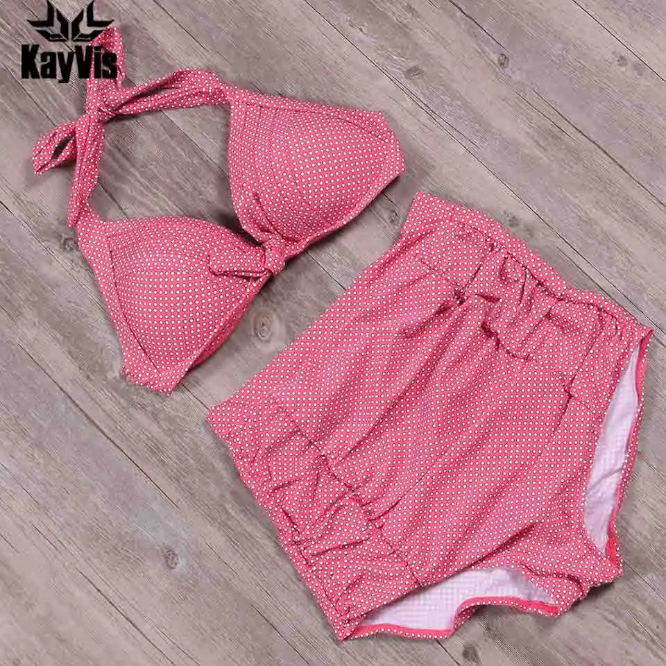 KayVis, новинка, сексуальные бикини, женский купальник, пуш-ап, одежда для плавания, Холтер, Одноцветный, Бразильский бикини, набор, пляжная одежда, купальники, в горошек, одежда для плавания