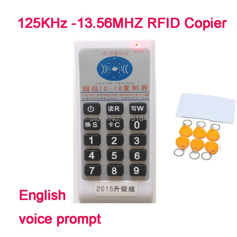 RFID 125 кГц-13 56 МГц IC/ID карта Дубликатор английская версия голоса + 5X EM4305 брелоков 13 UID