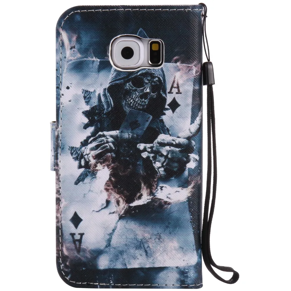 Роскошный кожаный чехол с откидной крышкой милым рисунком цветка черепа слона