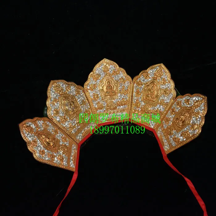 Из Непала Тибета guru Dharma мероприятия Позолоченные Liuyin five Buddha crown Tianyi Zhiguan