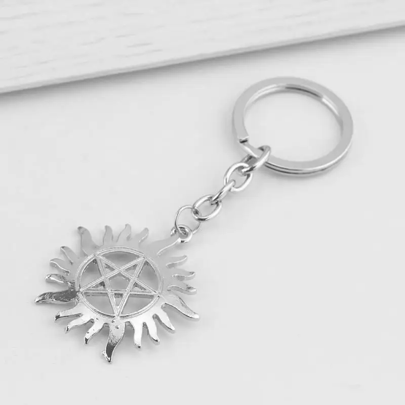 Супернатуральный брелок с символом Дина подвеска-кольцо пентаграммой Дин солнце