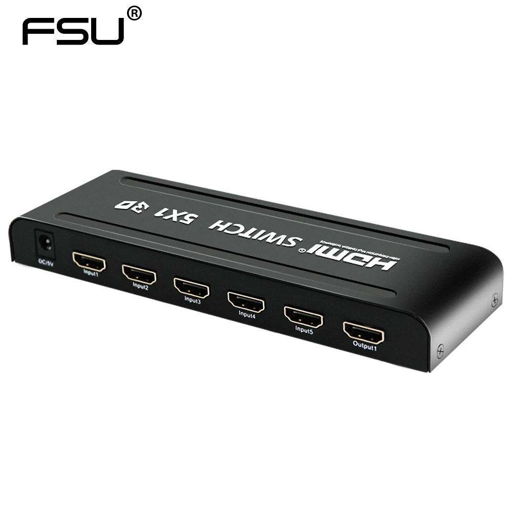Переключатель HDMI высокого качества с поддержкой 1080P 3D 5 в 1 4 3 ИК-пультом