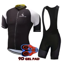 pro cycling kit for men short sleeve breathable 9d gel pad cycling jerseys bib shorts quick dry mountain bike wear team cycling