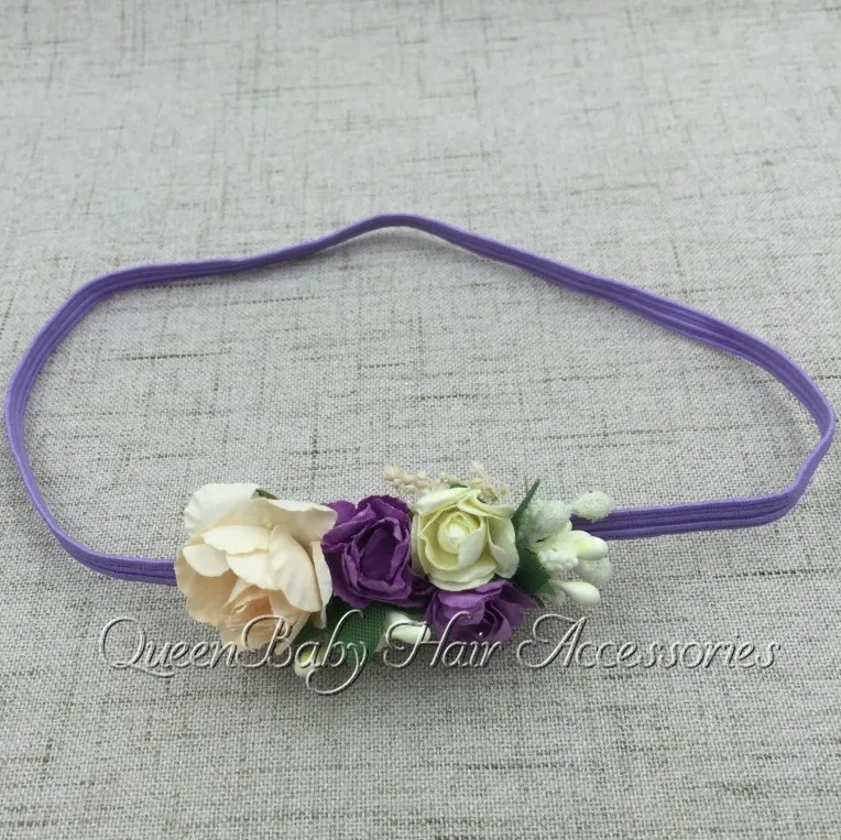 

24pcs/lot Newborn Hair Accessories Baby Headband Sweet Linen Hair Ties Toddler Photo Props Girls Flower Headband Accessories