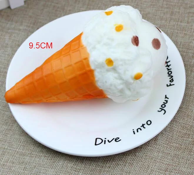 Mskwee Squishy ice Cream Cone Jumbo Cute Slow Rising Soft Squishes Lovely Phone Straps Stress Relief Squeeze Toy Home Decor Gift | Игрушки и