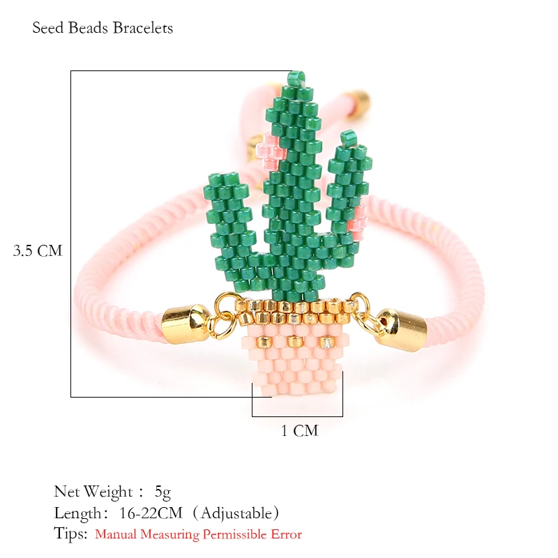 Go2boho Миюки браслет Pulseras Mujer Moda 2019 Delica бусины розовый зеленый фотокактус женские
