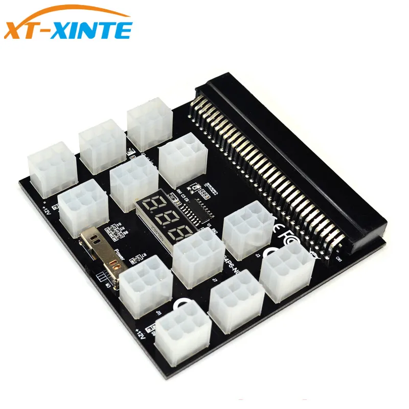 Блок питания PCI E 12 В 64 PIN к 12x 6Pin серверный адаптер разделительная плата черный