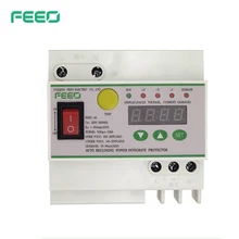 FEEO 1-63A переключатель утечки Автоматический повторный утечка протектор цифровой дисплей 145-280 в молниезащита от перенапряжения