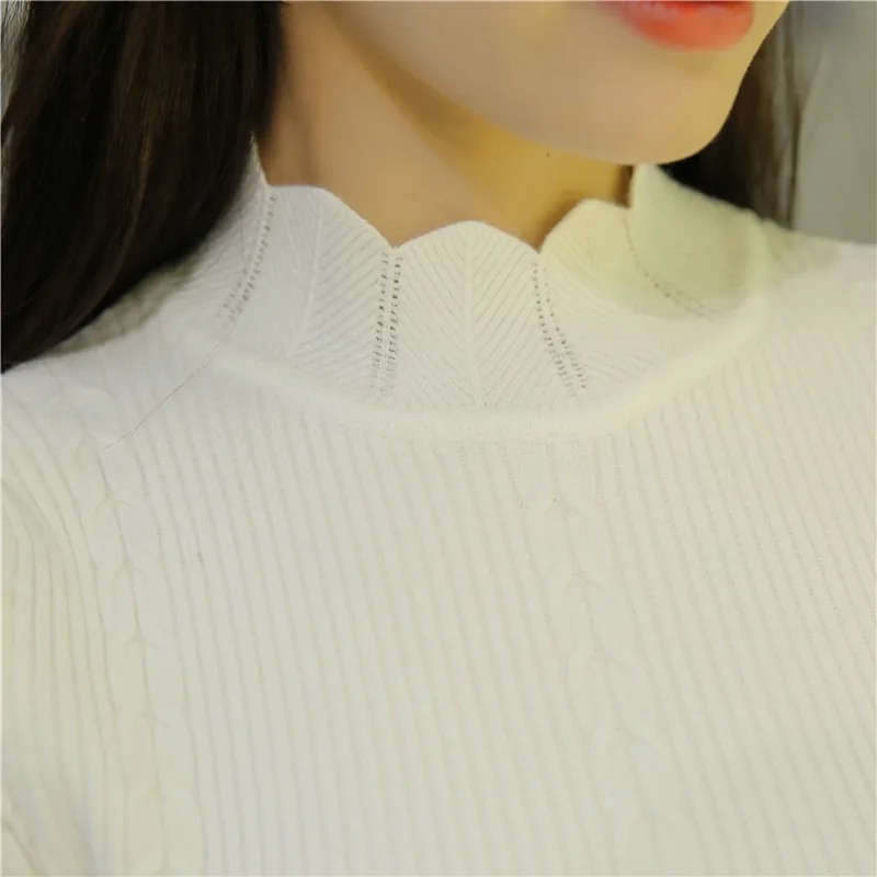 OHCLOTHING, новинка, Модный женский весенне-осенний пуловер, свитер, женский свитер с длинным рукавом, водолазка, тонкая Базовая рубашка Топ - Цвет: see chart