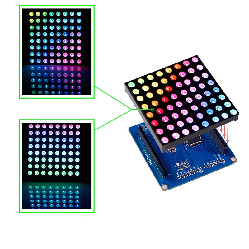 Полноцветный СВЕТОДИОДНЫЙ матричный щит SunFounder 8x8 + экран RGB для Arduino|led screen connector|led