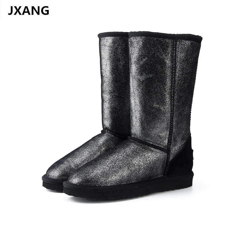 JXANG/высококачественные женские зимние сапоги из натуральной кожи