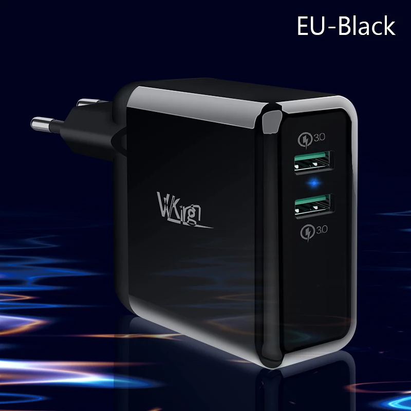 EU-Black VVKing USB быстрое зарядное устройство 36 Вт двойной Quick Charge 3,0 для iPhone samsung Galaxy Xiaomi huawei LG QC3.0 зарядка EU/US зарядное устройство для телефона - Тип штекера: EU-Black