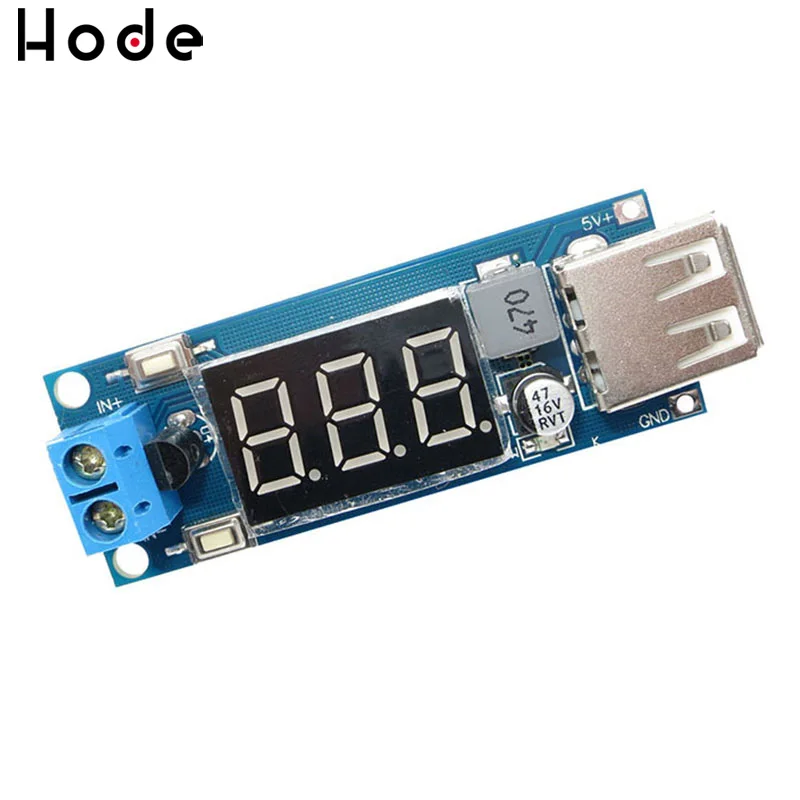 4 5 40V 2in1 DC 5V 2A USB Зарядное устройство понижающий преобразователь вольтметр