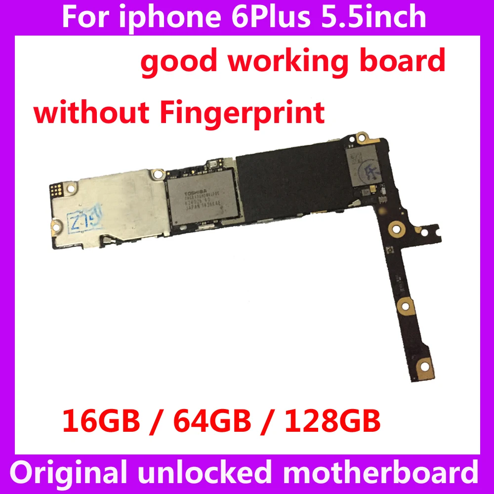 

Для iphone 6 Plus разблокированная материнская плата 16 Гб 64 Гб 128 ГБ оригинальная материнская плата для iphone 6 plus без отпечатков пальцев IOS логическ...