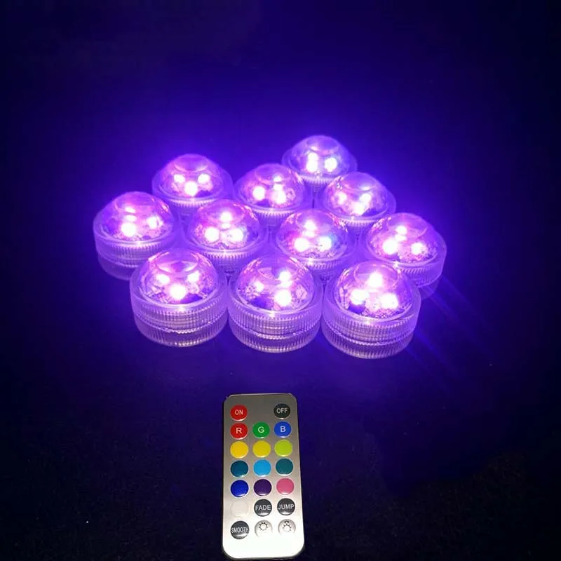 20 PCS/Lot Popular Waterproof Small Battery Operated Single Mini Led Submersible Lights For Crystal Vases Centerpiece Decoration | Лампы и
