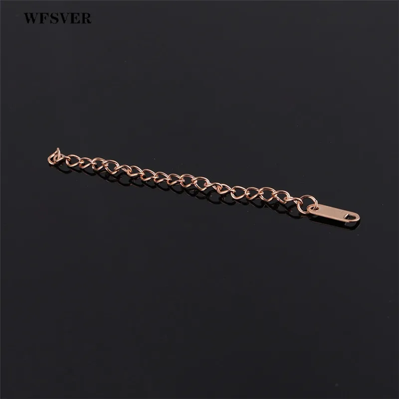rose gold WFSVER 20 шт золотистый Серебристый с розой Золото Нержавеющая сталь оптом хвост цепи Расширенная цепь для браслетов ожерелье DIY ювелирных изделий - Цвет: rose gold