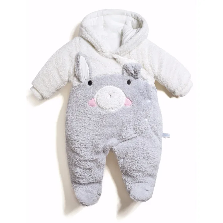 На весну и зиму толстые хлопковые ползунки для Верхняя Одежда маленьких девочек