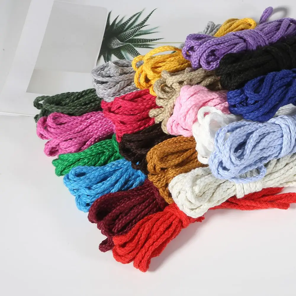 5yards 6mm Cotton Rope Craft Decorative Twisted Cord Handmade Decor Sewing DIY Gift Packing Bouquet Thread | Дом и сад