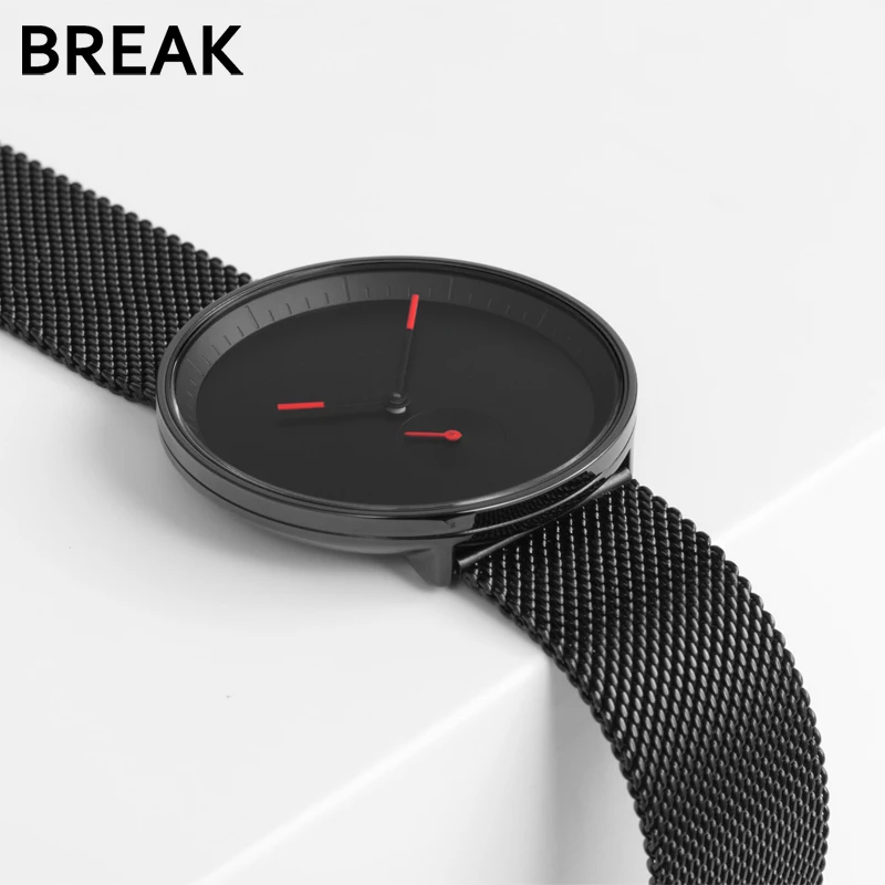Мужские модные минималистичные наручные часы BREAK ультратонкие