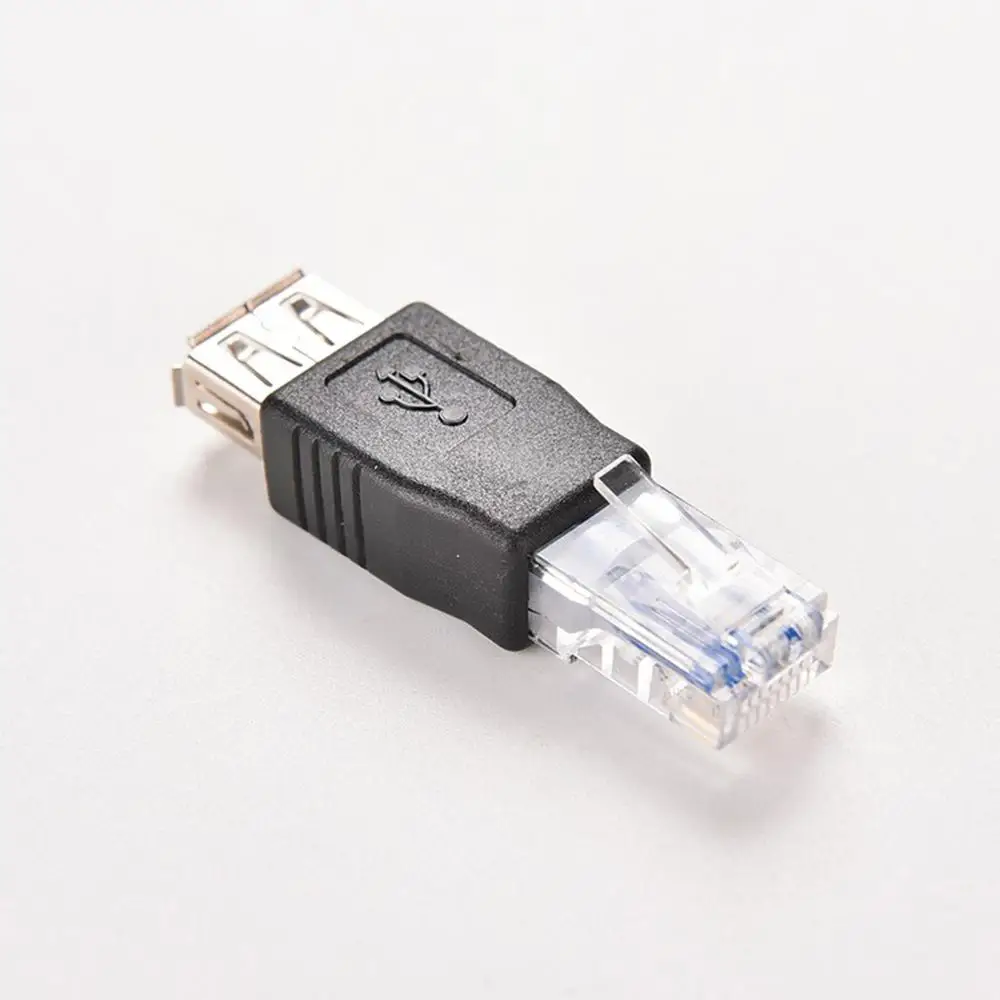 RJ45 мужчина к USB 2 0 AF Женский адаптер Глава Разъем Кристалл ноутбук LAN Сетевой